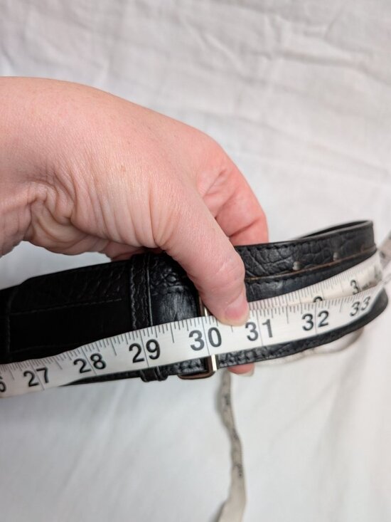 Vintage Gianni Versace Black Leather Croc Embossed Belt 70/28 Italy